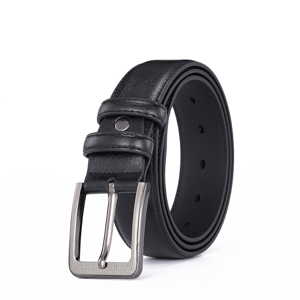 Cowhide belt with needle buckle for men
