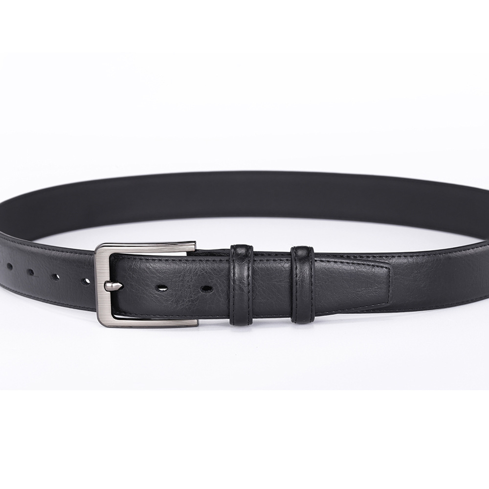 Cowhide belt with needle buckle for men