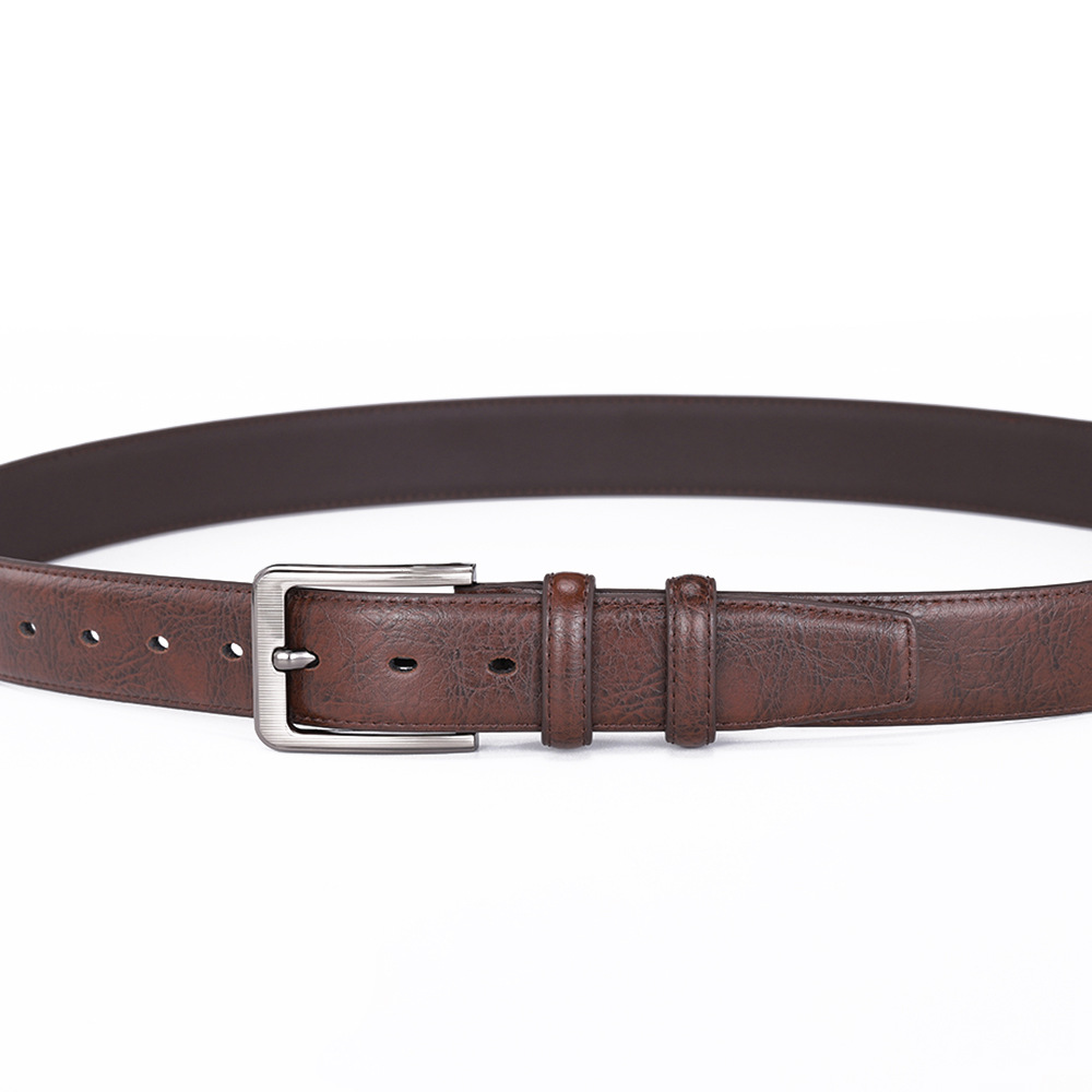Cowhide belt with needle buckle for men