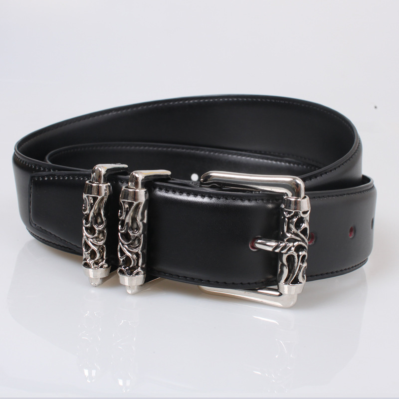 Crowe pin buckle men’s and women’s decorative leather wide belt