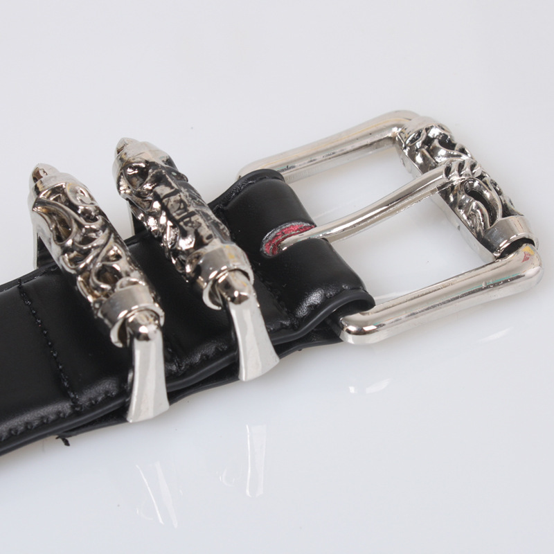 Crowe pin buckle men’s and women’s decorative leather wide belt