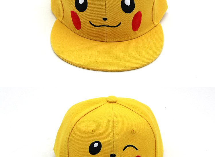 Cute cartoon Pikachu family hip hop flat brim hat