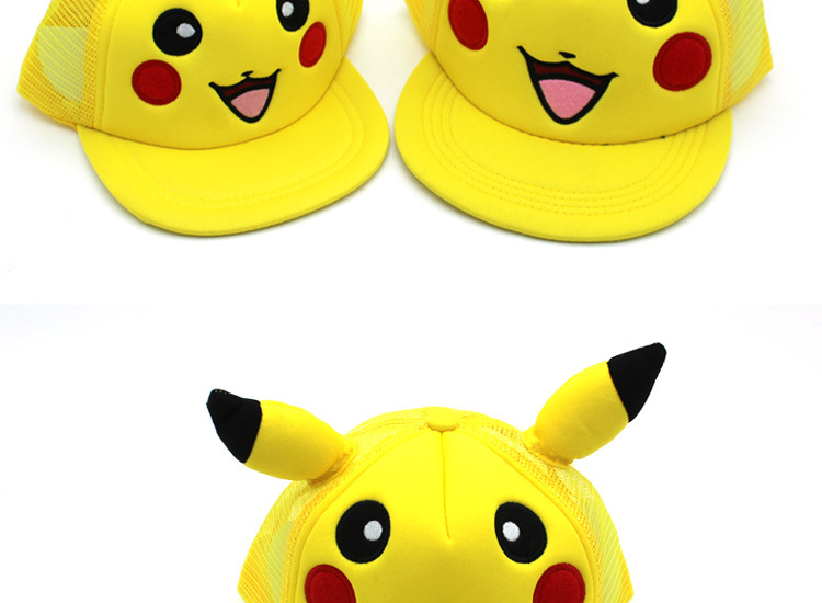 Cute cartoon Pikachu family hip hop flat brim hat