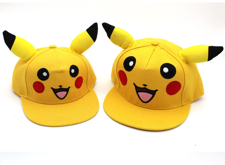 Cute cartoon Pikachu family hip hop flat brim hat
