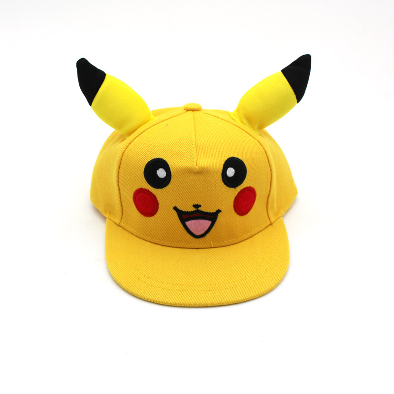 Cute cartoon Pikachu family hip hop flat brim hat