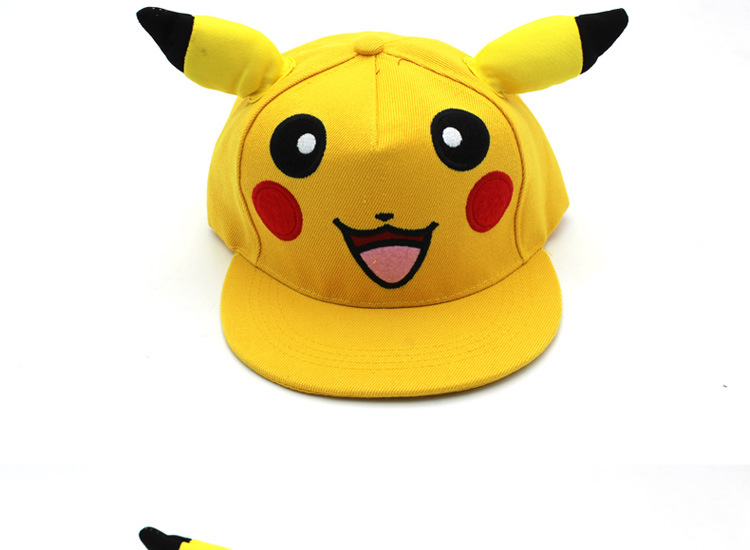 Cute cartoon Pikachu family hip hop flat brim hat