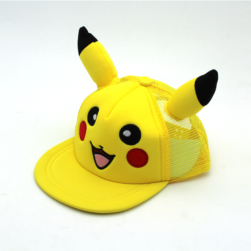 Cute cartoon Pikachu family hip hop flat brim hat
