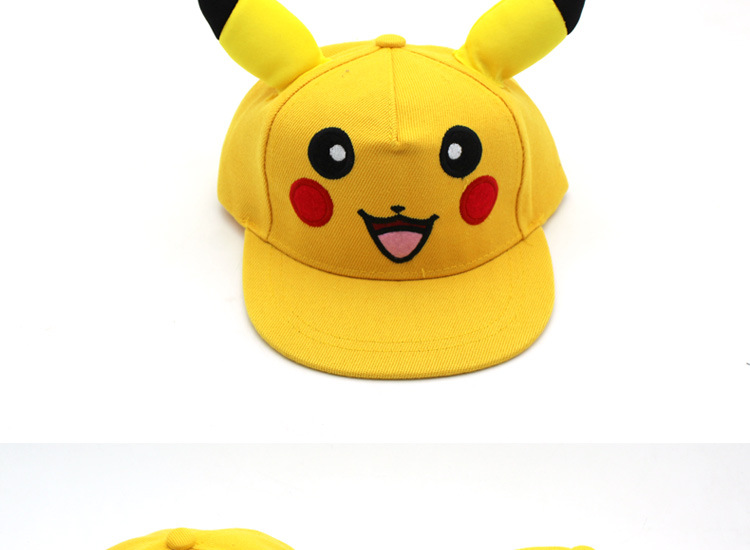 Cute cartoon Pikachu family hip hop flat brim hat