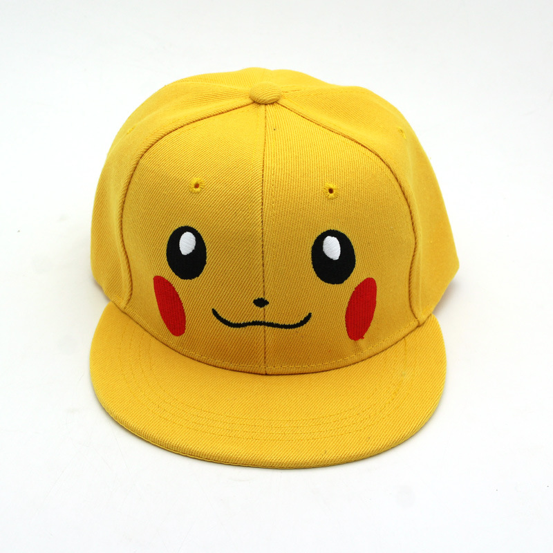 Cute cartoon Pikachu family hip hop flat brim hat