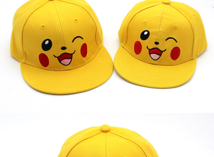 Cute cartoon Pikachu family hip hop flat brim hat