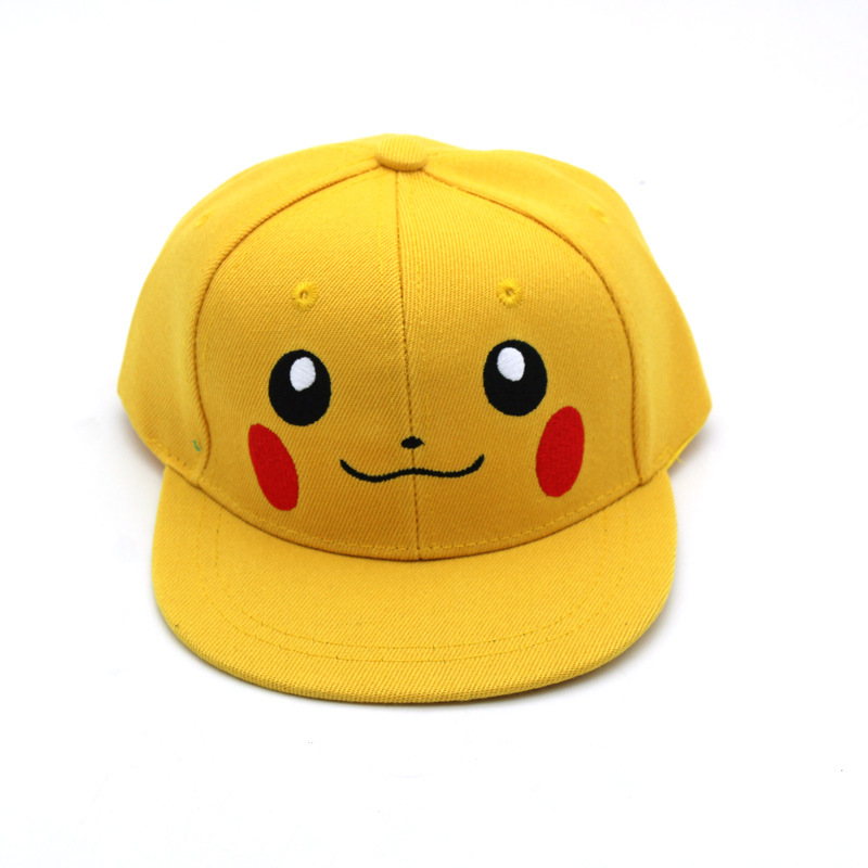 Cute cartoon Pikachu family hip hop flat brim hat