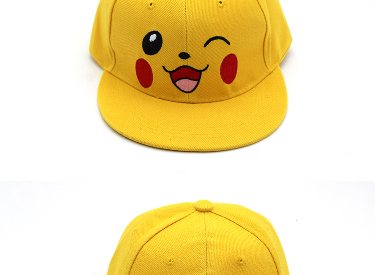 Cute cartoon Pikachu family hip hop flat brim hat