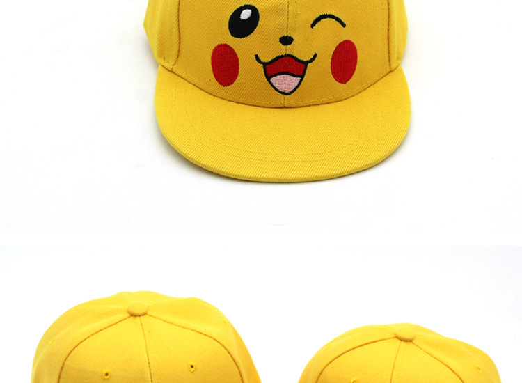 Cute cartoon Pikachu family hip hop flat brim hat