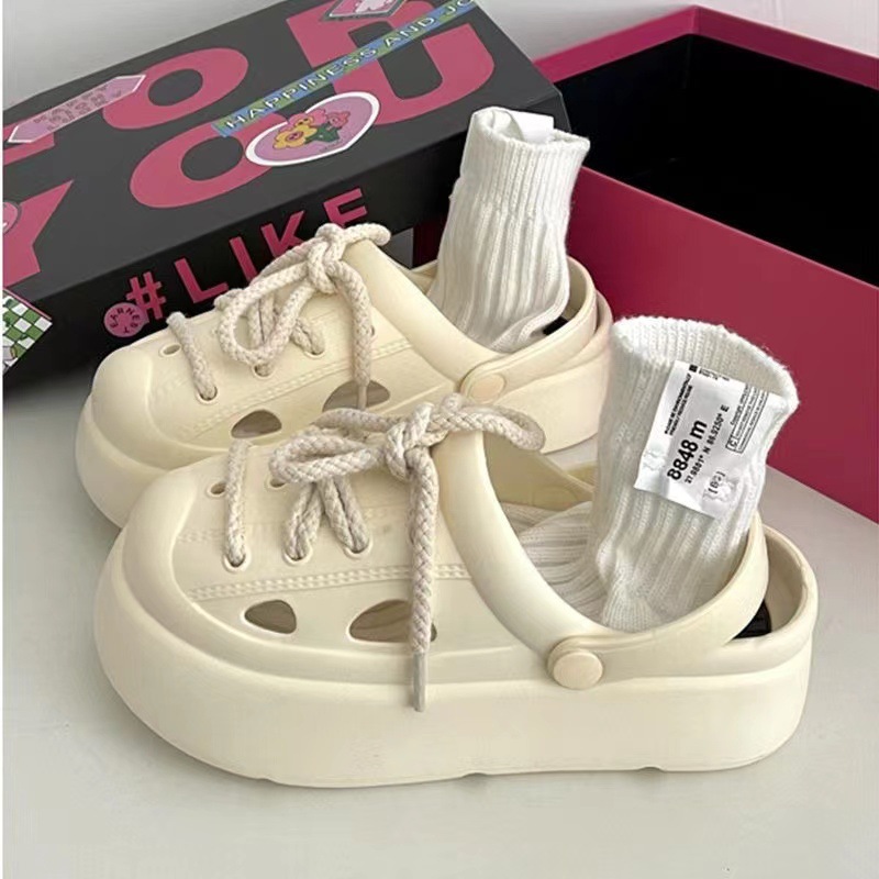 Double crocs with thick soles