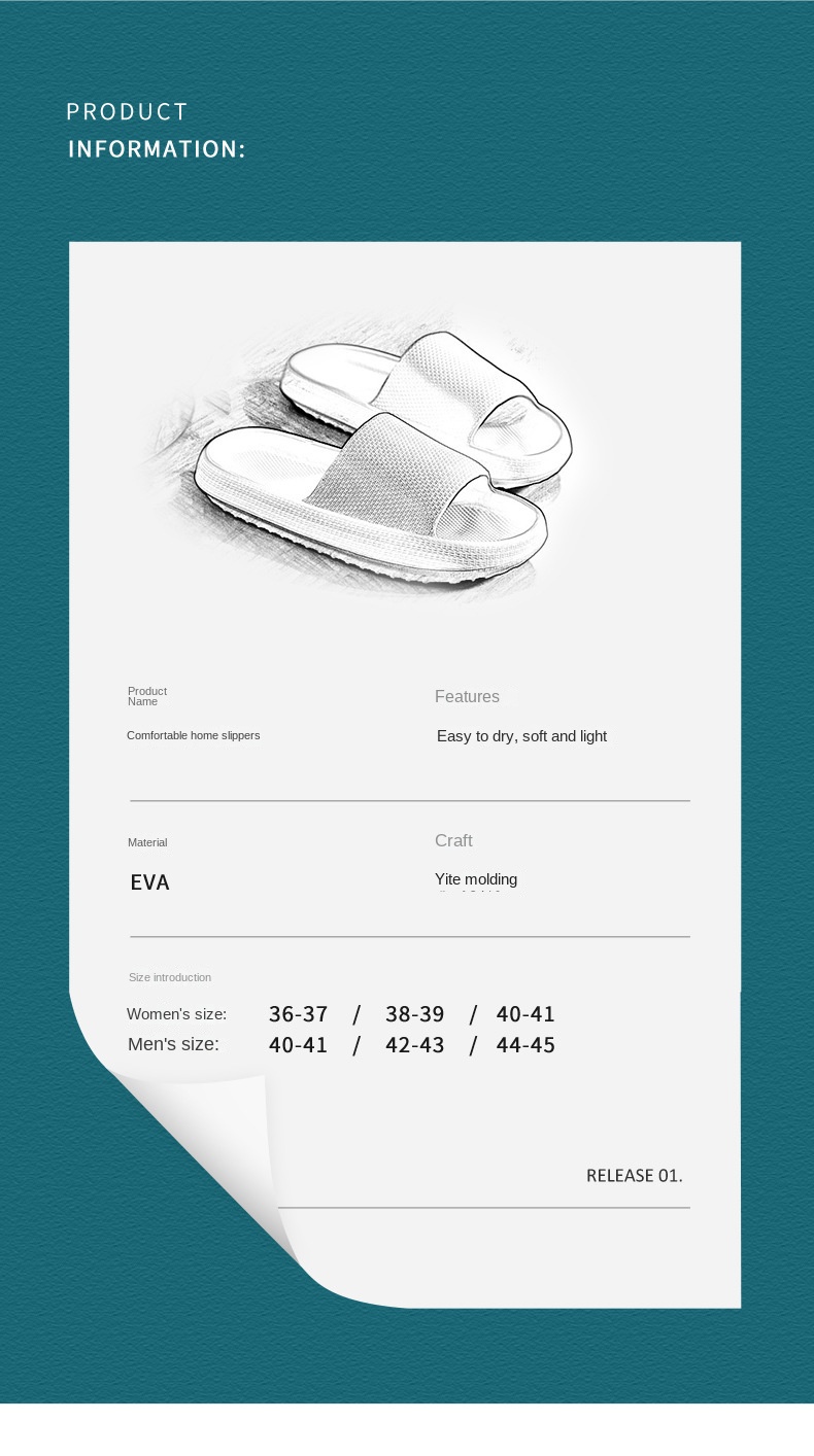 Dual-purpose couple sandals Non-slip soft-bottom beach flip-flops