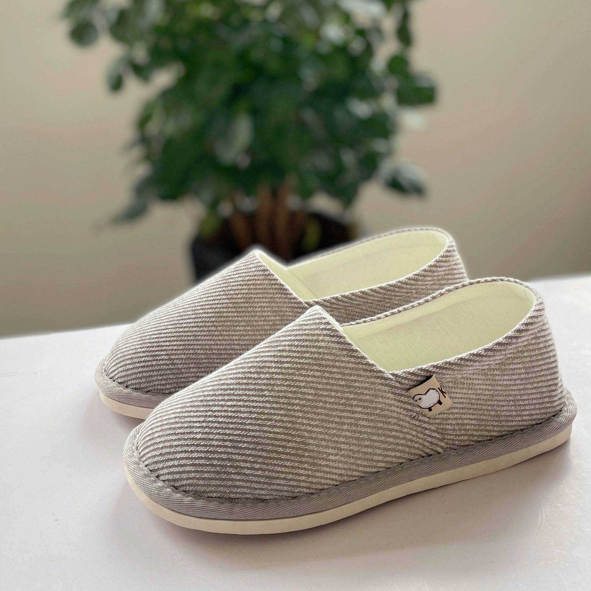 Extra large home warm cotton slippers
