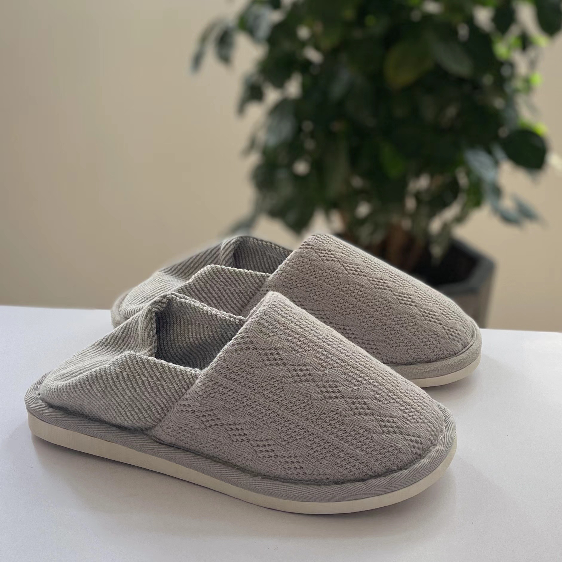 Extra large home warm cotton slippers