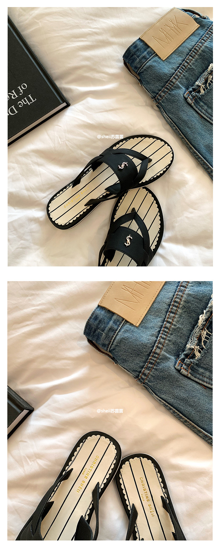 Flip-flops on beach flats