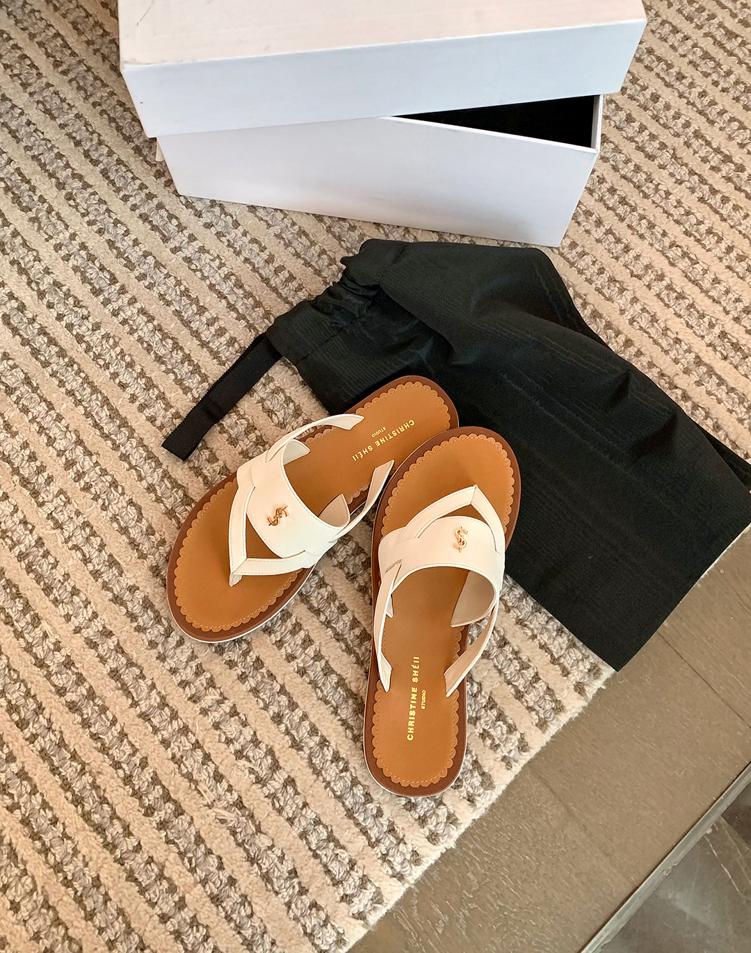 Flip-flops on beach flats