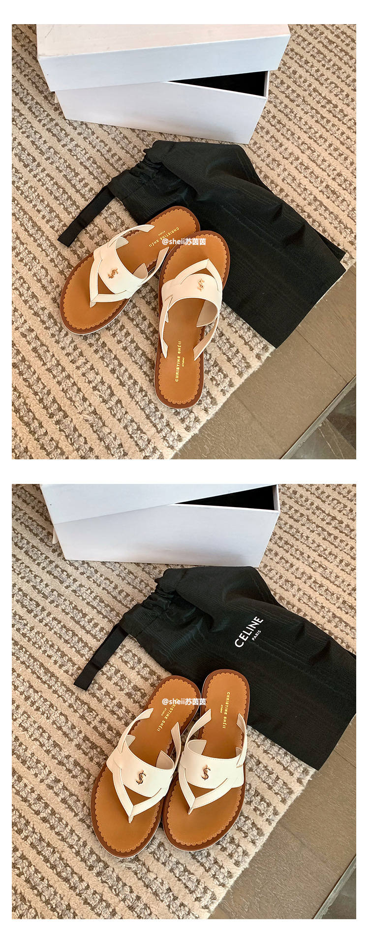 Flip-flops on beach flats