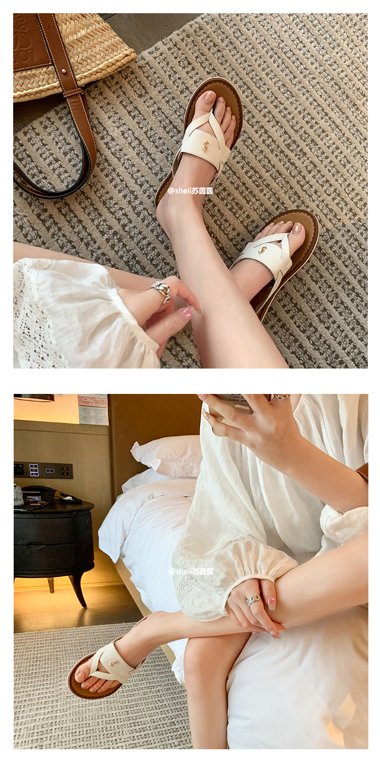 Flip-flops on beach flats