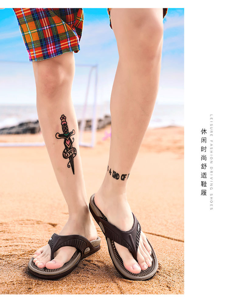 Flip-flops with breathable massage bottoms