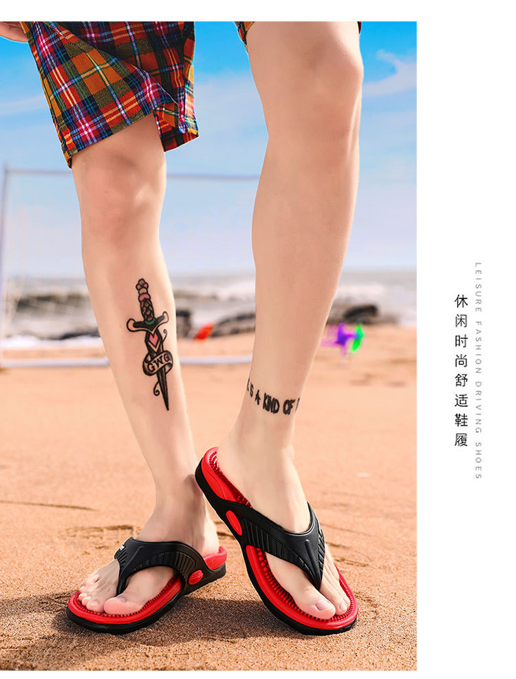 Flip-flops with breathable massage bottoms