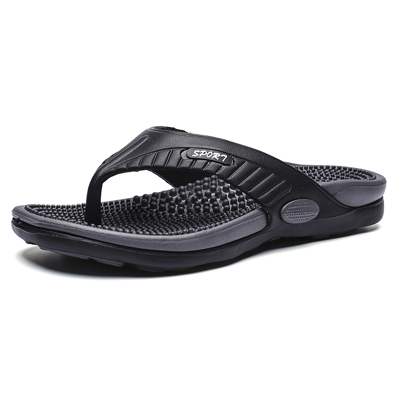Flip-flops with breathable massage bottoms