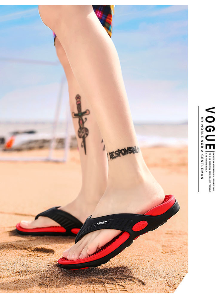 Flip-flops with breathable massage bottoms