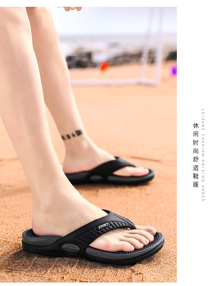 Flip-flops with breathable massage bottoms