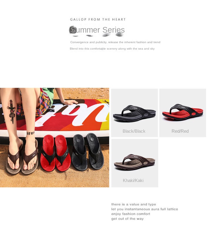 Flip-flops with breathable massage bottoms