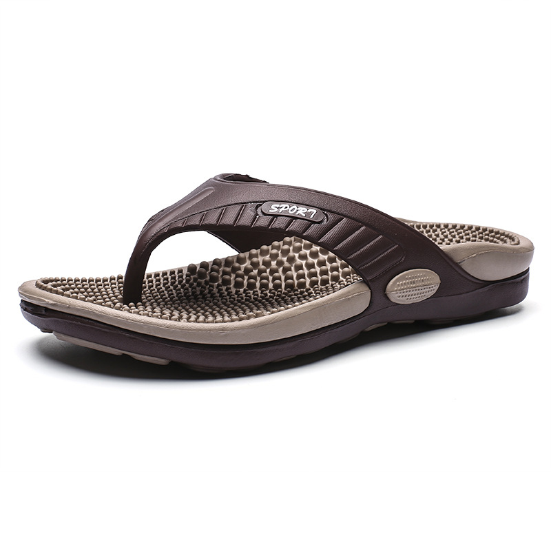 Flip-flops with breathable massage bottoms