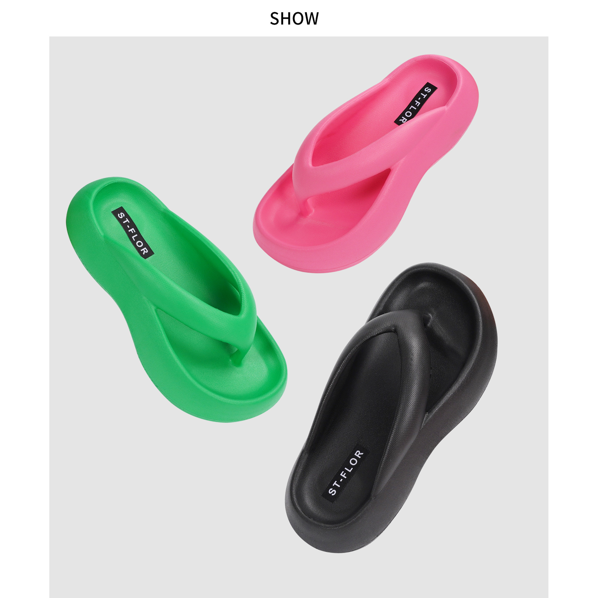 Flip-flops with thick soles