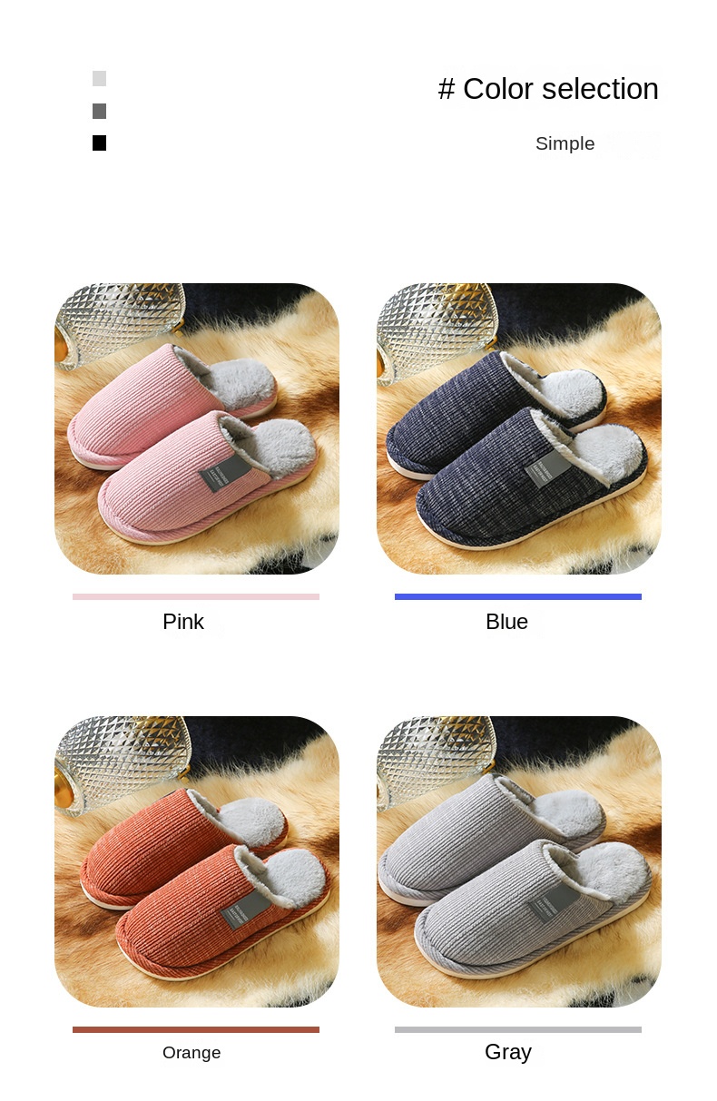 Fluffy slippers with soft soles