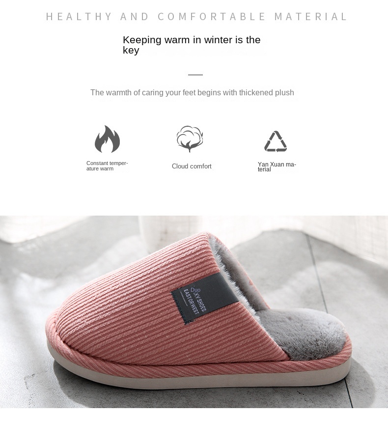 Fluffy slippers with soft soles