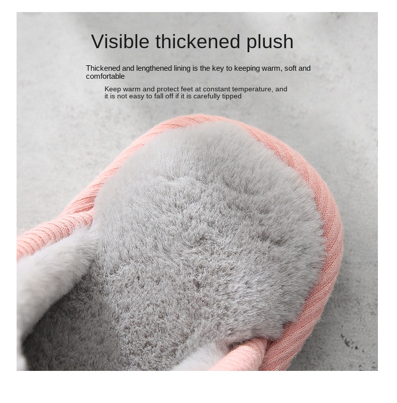 Fluffy slippers with soft soles