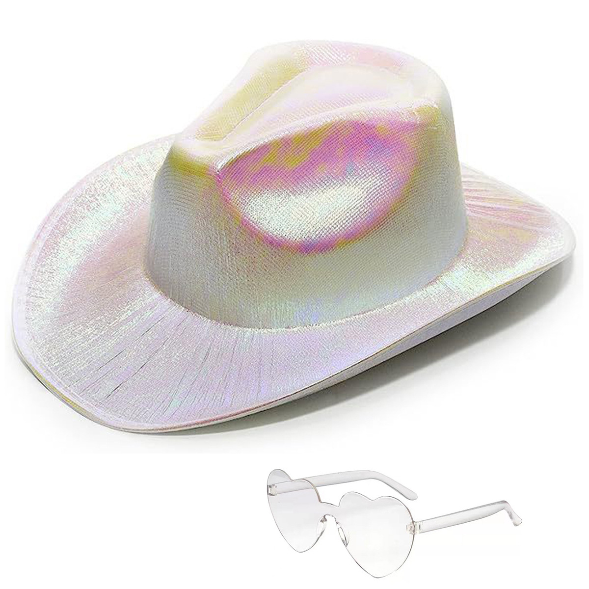 Fluorescent colorful cowboy hat compound laser hat