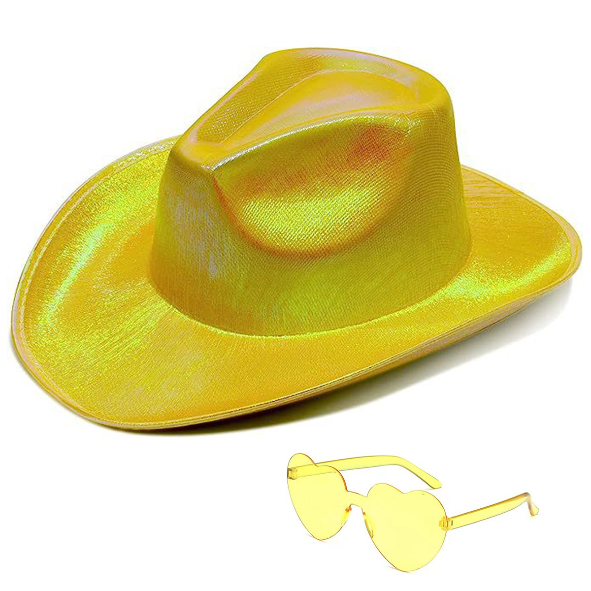 Fluorescent colorful cowboy hat compound laser hat