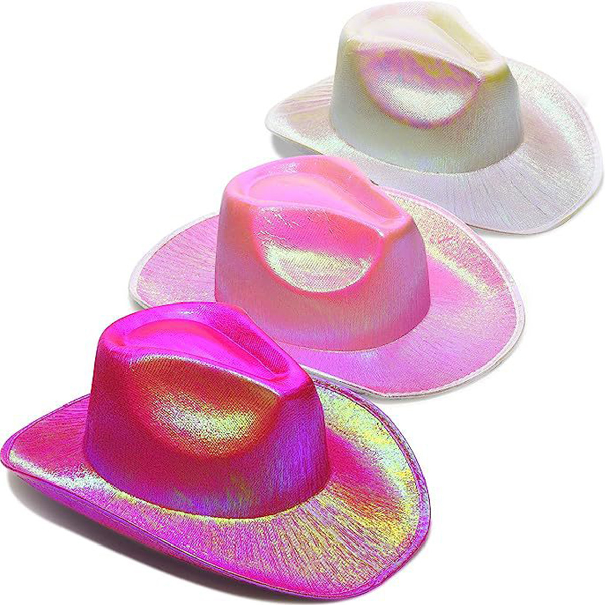 Fluorescent colorful cowboy hat compound laser hat