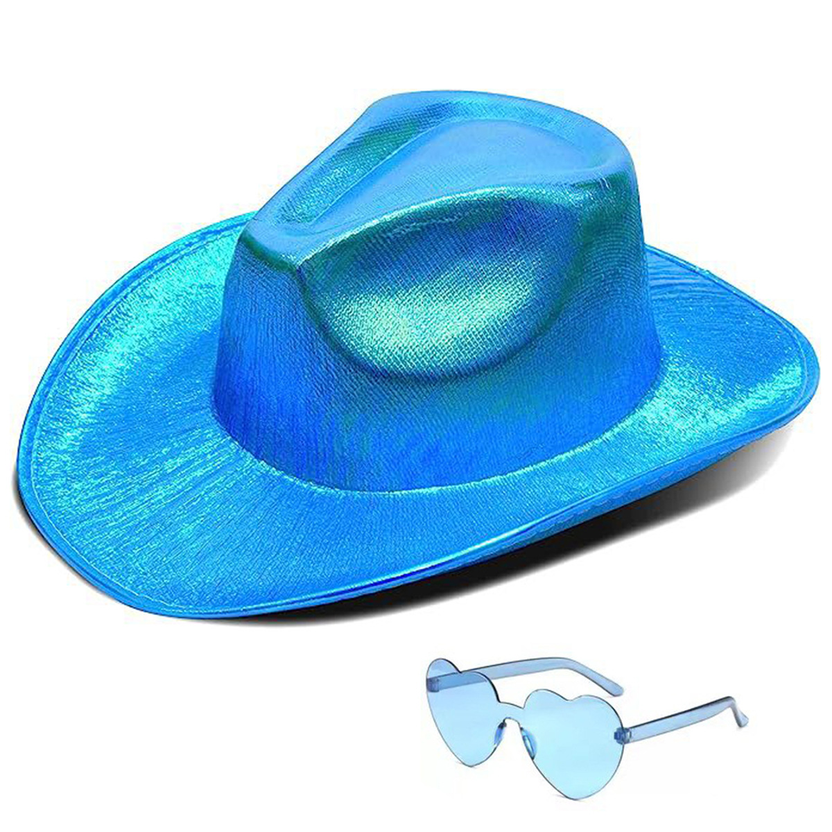 Fluorescent colorful cowboy hat compound laser hat
