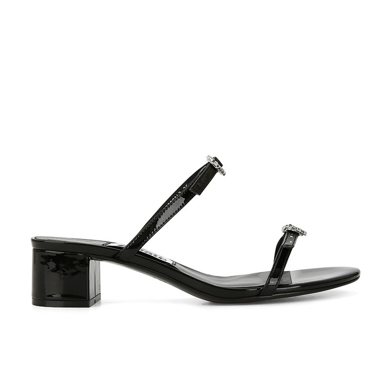 French love slippers with rhinestone buckle