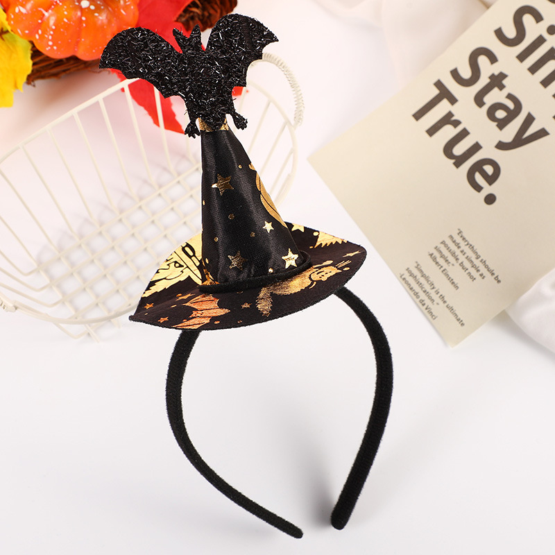 Halloween little bat witch pointy hat headband