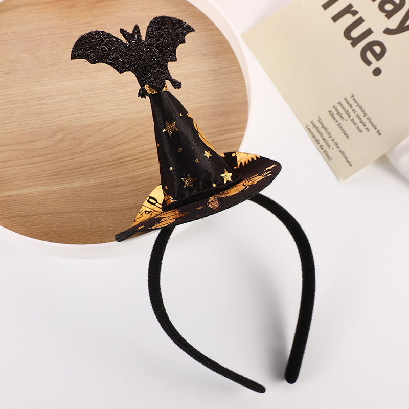Halloween little bat witch pointy hat headband