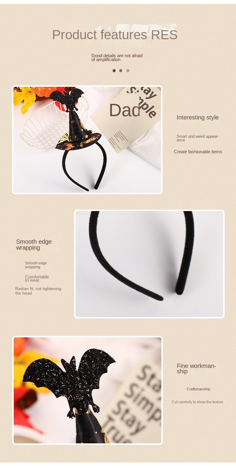Halloween little bat witch pointy hat headband