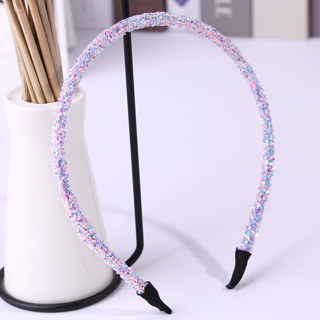 Handmade DIY green onion powder bright head band