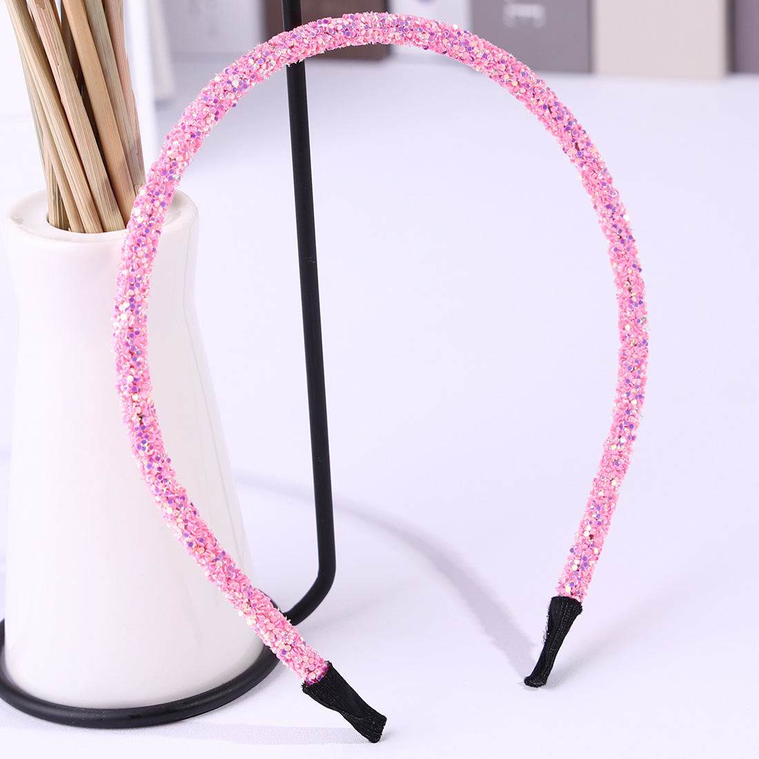 Handmade DIY green onion powder bright head band