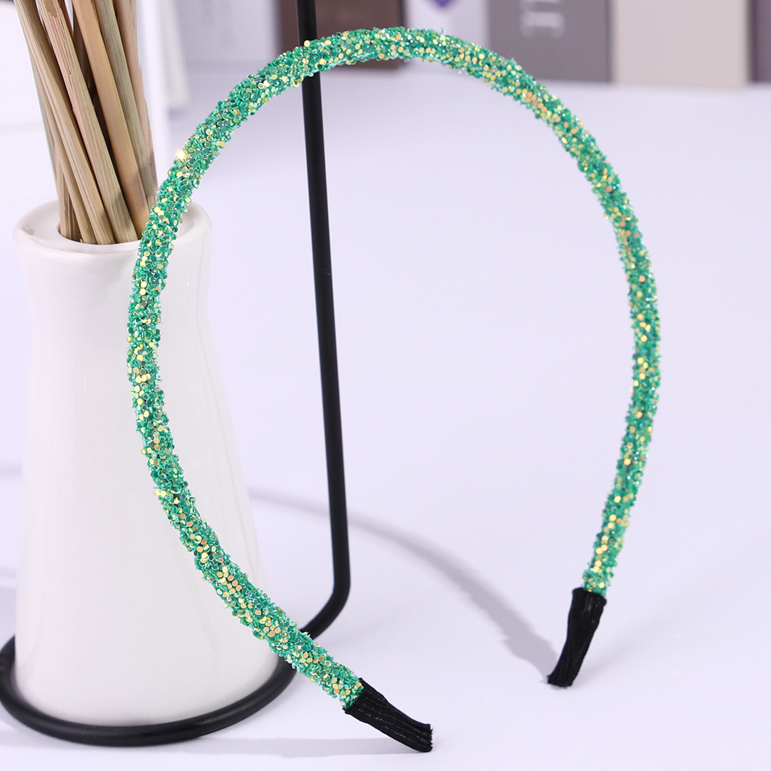 Handmade DIY green onion powder bright head band
