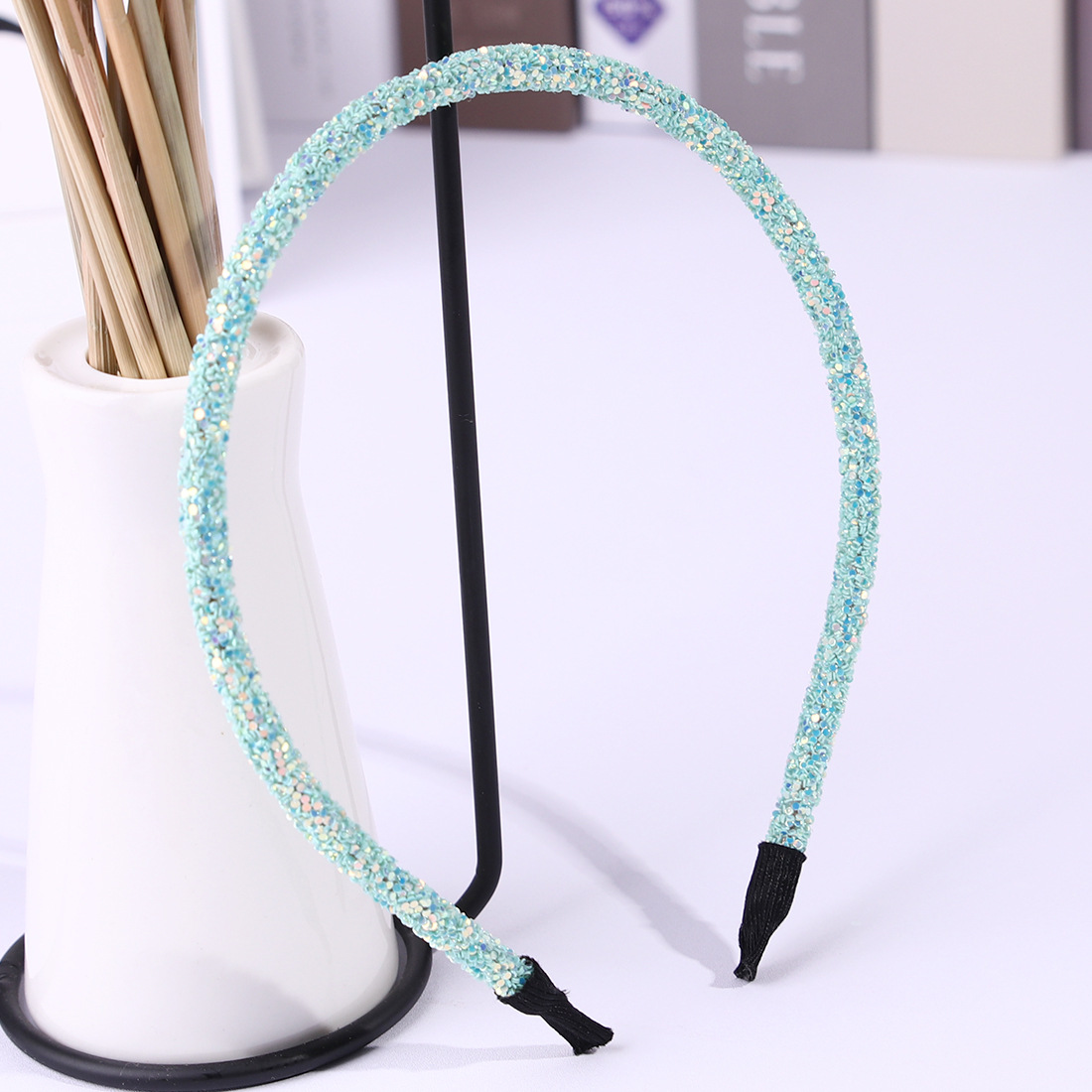 Handmade DIY green onion powder bright head band
