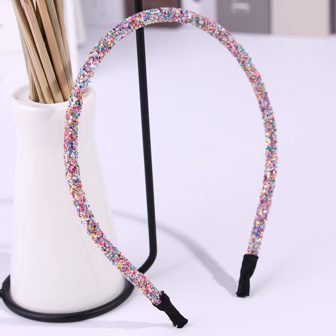 Handmade DIY green onion powder bright head band