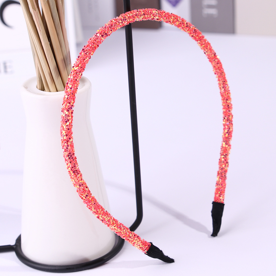 Handmade DIY green onion powder bright head band